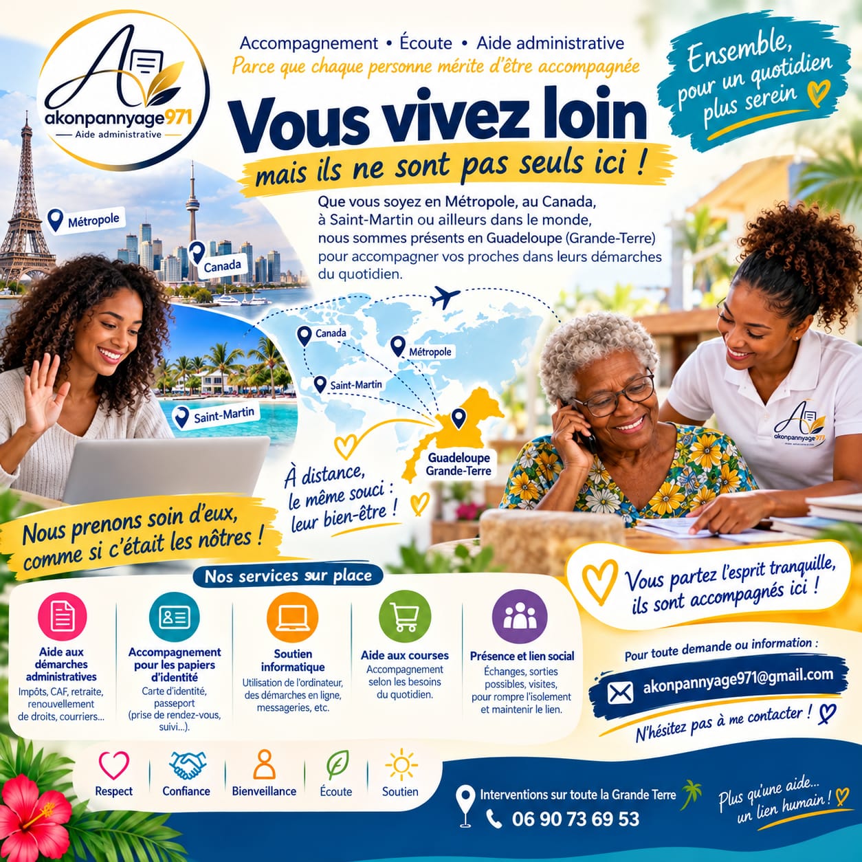 Akonpanny'Age971 accompagne vos proches en Guadeloupe